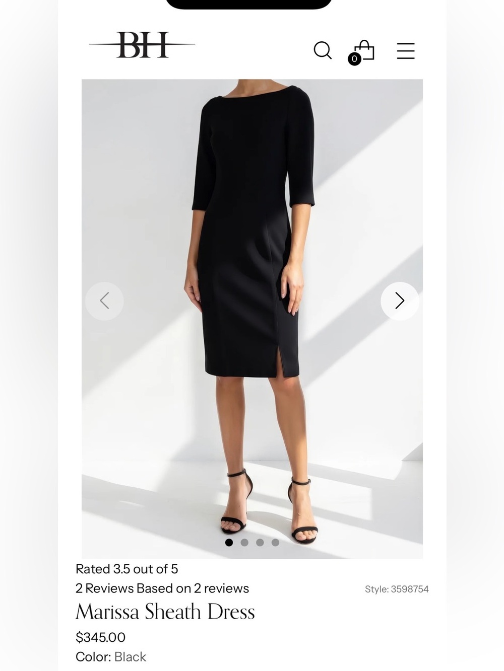 Black Halo Marissa Sheath Dress with Boat Neck size 8 NWOT